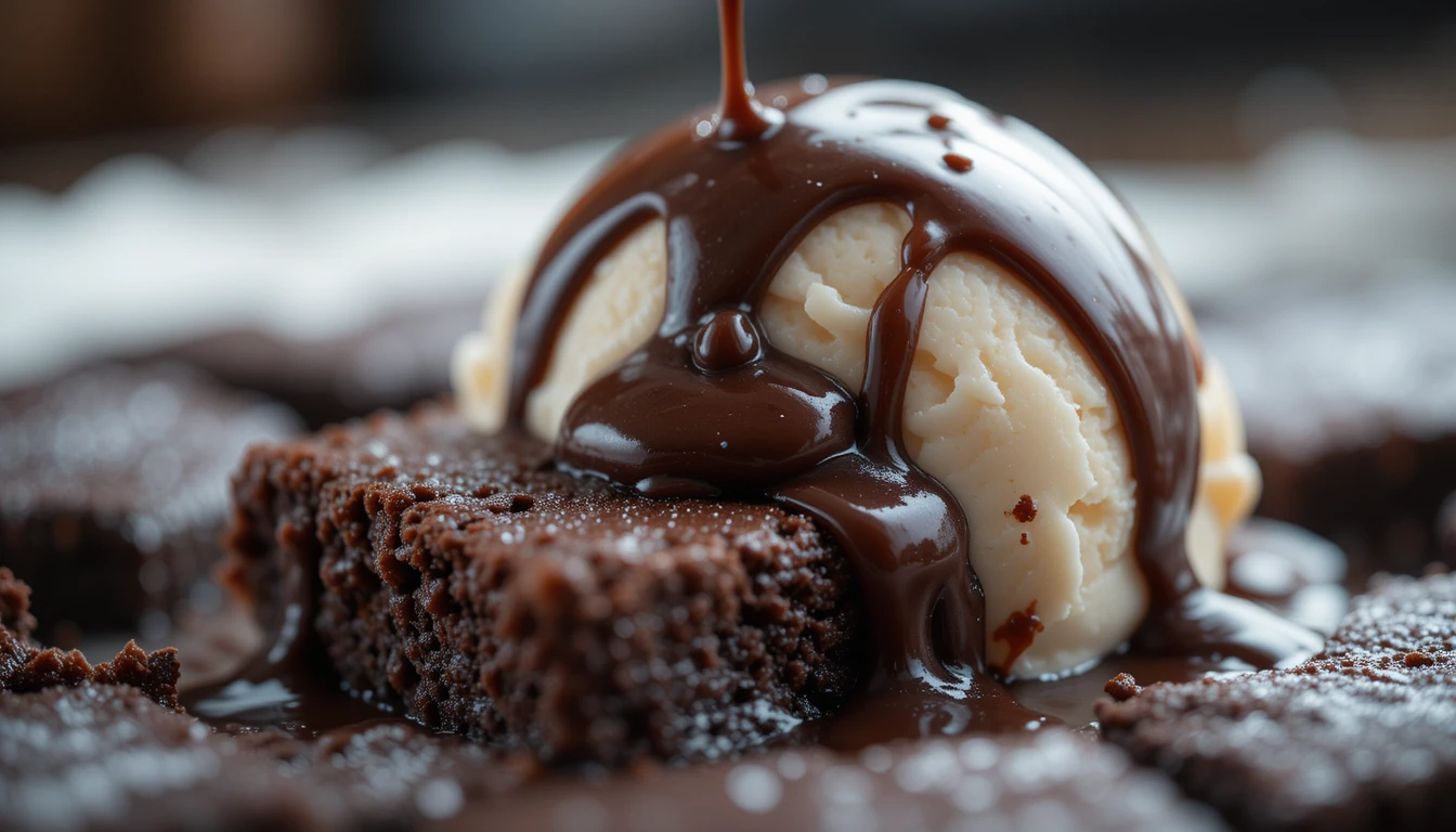 “Chocolate sauce poured over ice cream or brownies made from rescued chocolate.”