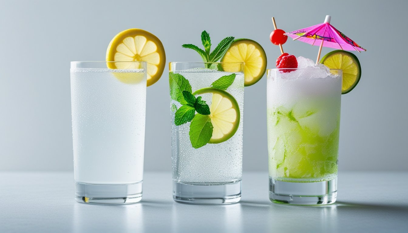 Different styles of watermelon mint lemonade – classic, fizzy, and slushie versions for summer refreshment.