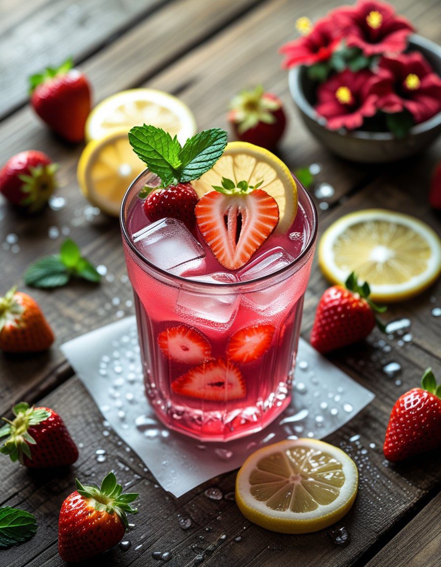 Hibiscus Tea Strawberry-Lemonade Refresher