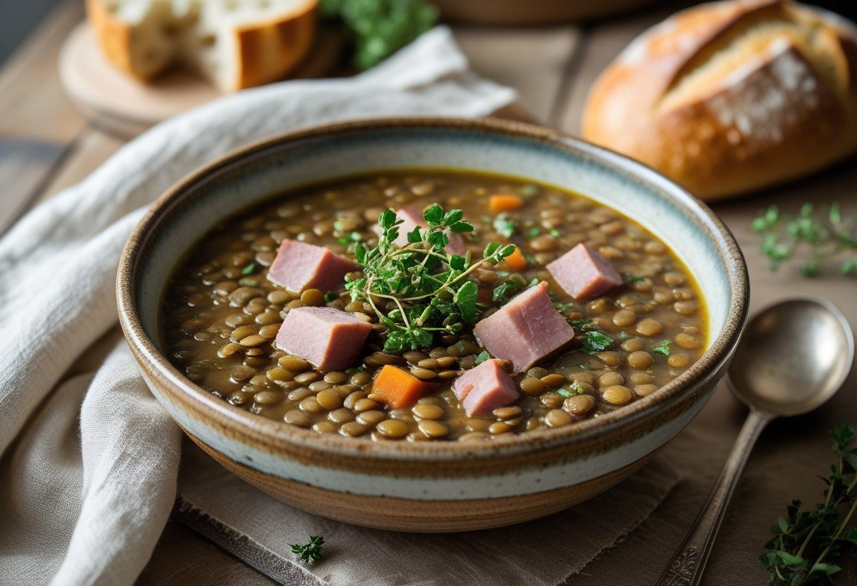 Authentic Scottish Lentil Soup with Ham Hough Soul-Warming Recipe