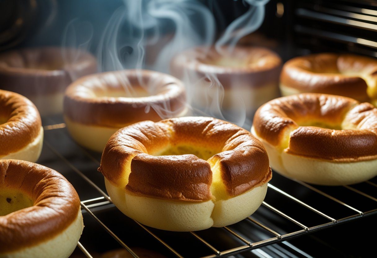 Baked Mary Berry Yorkshire puddings for 4 people, tall, golden, and crisp, fresh from the oven, perfect Sunday roast side dish.