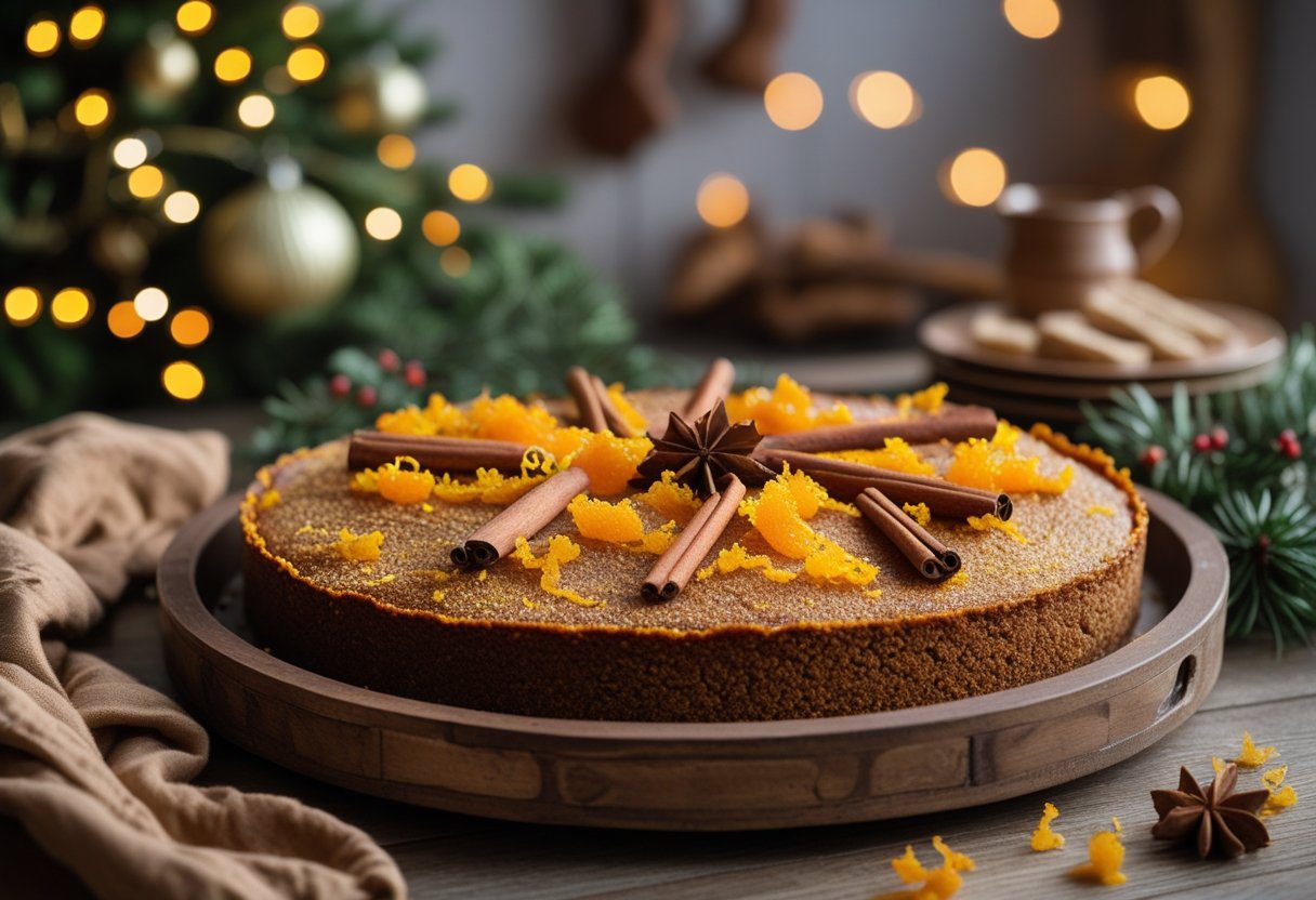 Easy Mary Berry Ginger Tray Bake with festive spices – orange zest, cinnamon, and crystallized ginger topping for a flavorful holiday desser