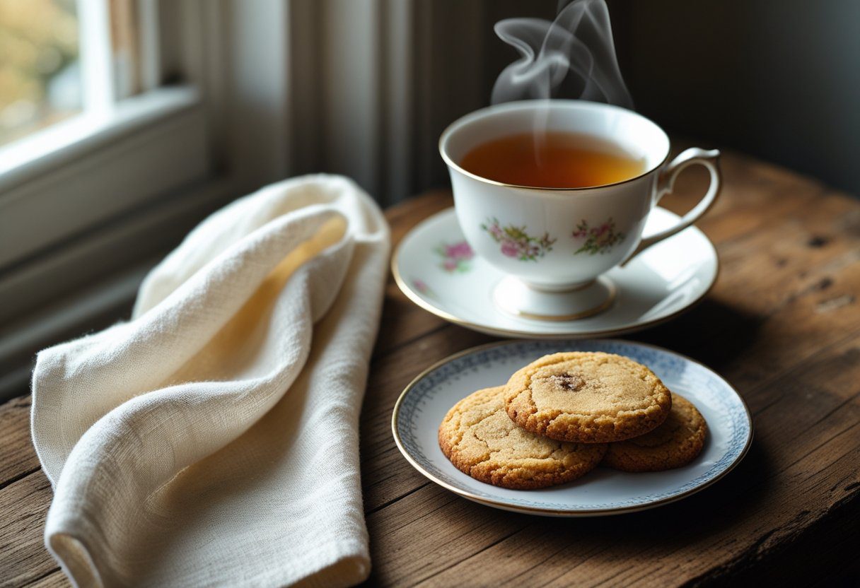 Mary Berry latest 3 ingredients cookies recipe served with tea for traditional British afternoon snack
