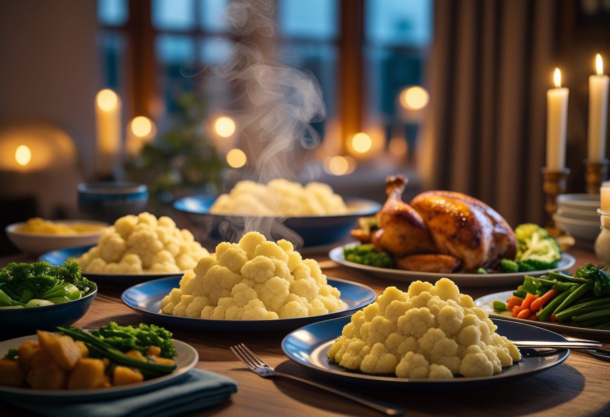 Mary Berry cauliflower cheese recipe served as a comforting British side dish with roast dinner and vegetables