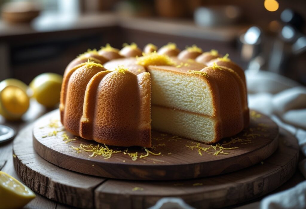 Moist Mary Berry Madeira Cake with golden dome and soft lemon sponge slice showing perfect crumb texture – classic British madeira cake easy recipe