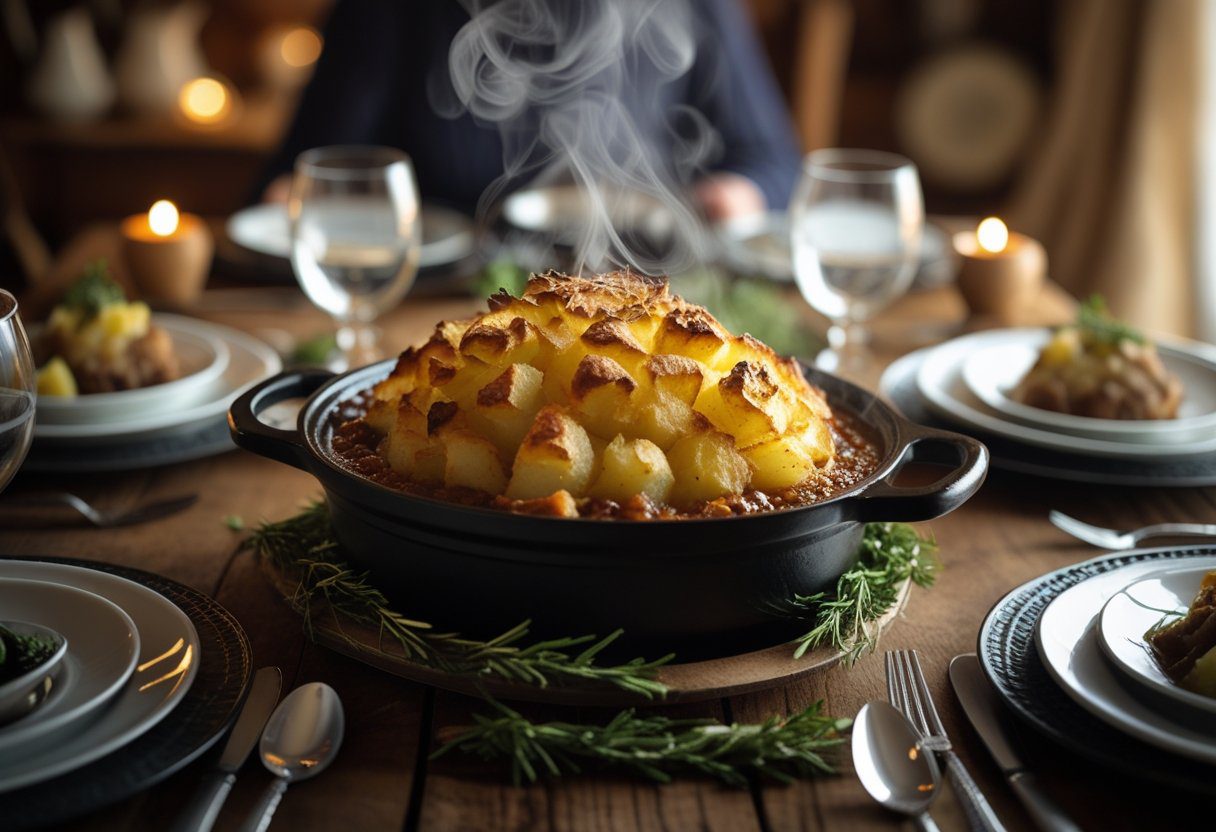 Freshly baked Authentic Mary Berry hotpot served family-style with a crispy potato-topped hotpot finish, perfect for an easy comfort food dinner.