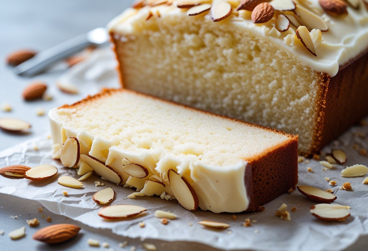 Freshly sliced Easy Manor House cake recipe loaf showing moist and light crumb texture, perfect for traditional British teatime